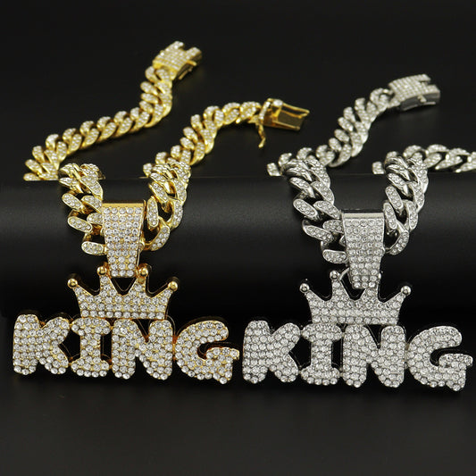 King Necklace With Diamond Pendant