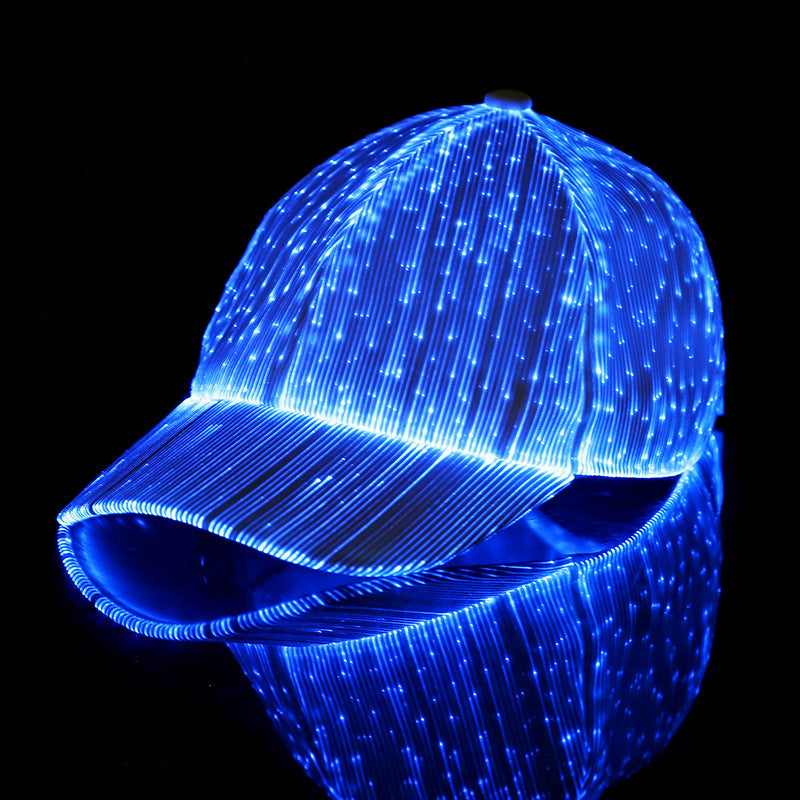 New Breathable LED Luminous  Light Fiber Fluorescent Cap