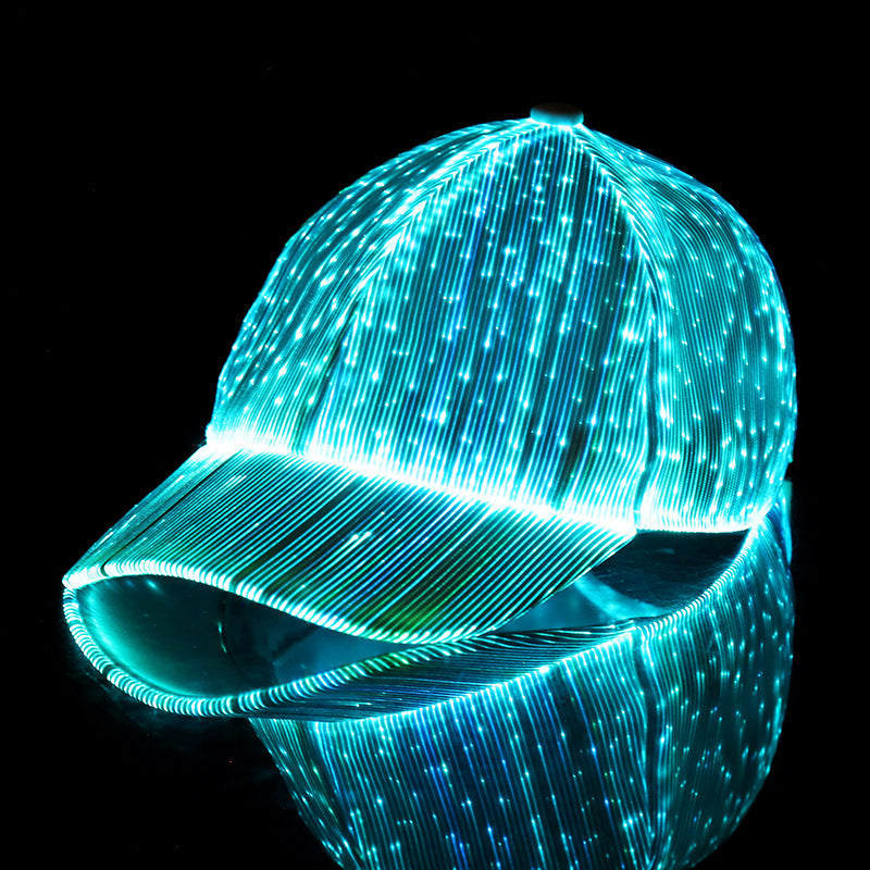 New Breathable LED Luminous  Light Fiber Fluorescent Cap