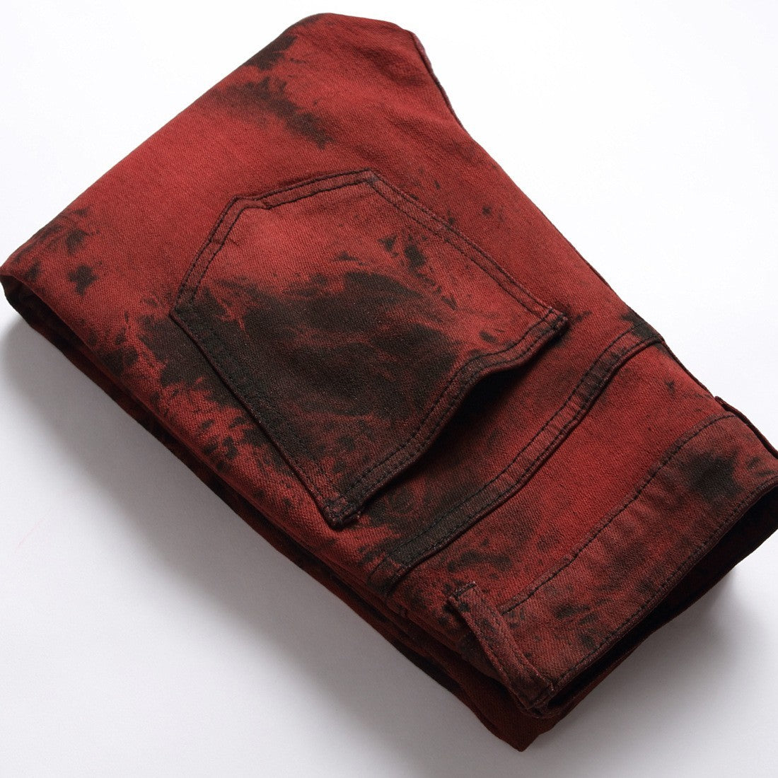 Brick Red Distressed Men's Jean