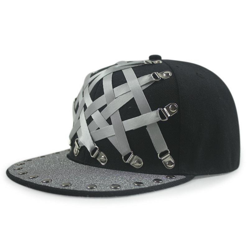 European And American Punk T-shaped Hip Hop Flat-brimmed Cap