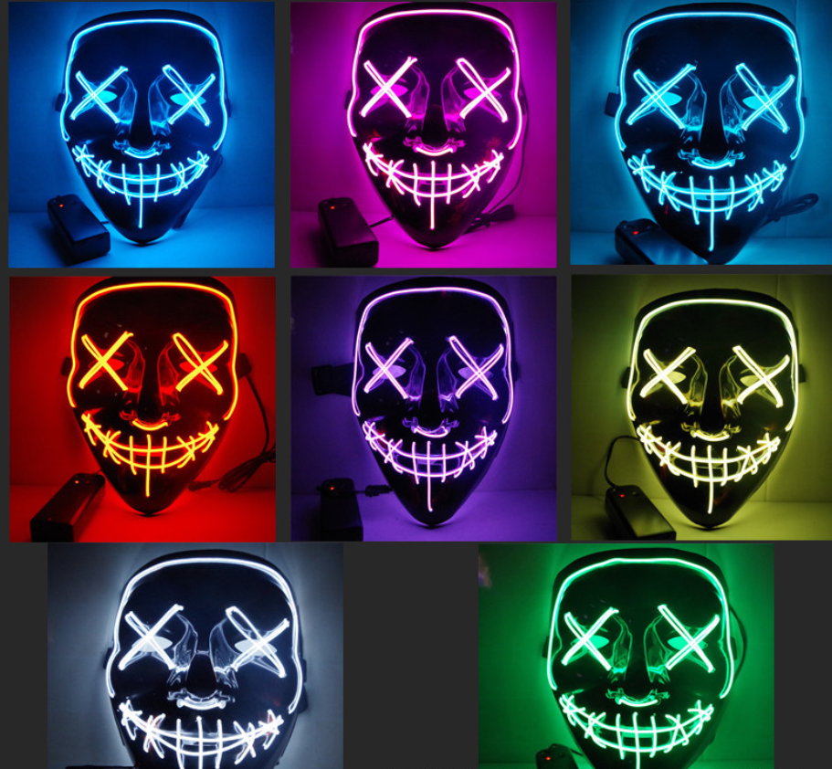 LED Party Rave. Glowing Mask