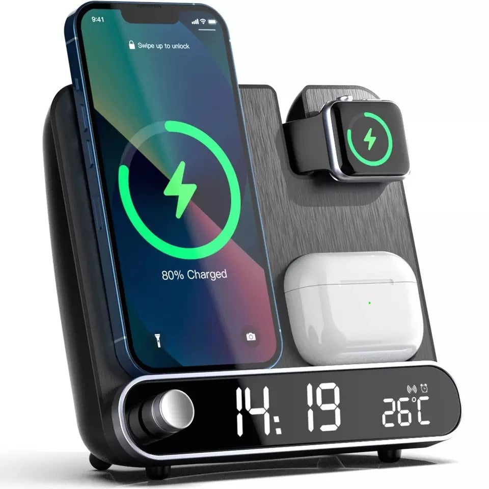 Wireless Three In One Wireless Charging Alarm Clock