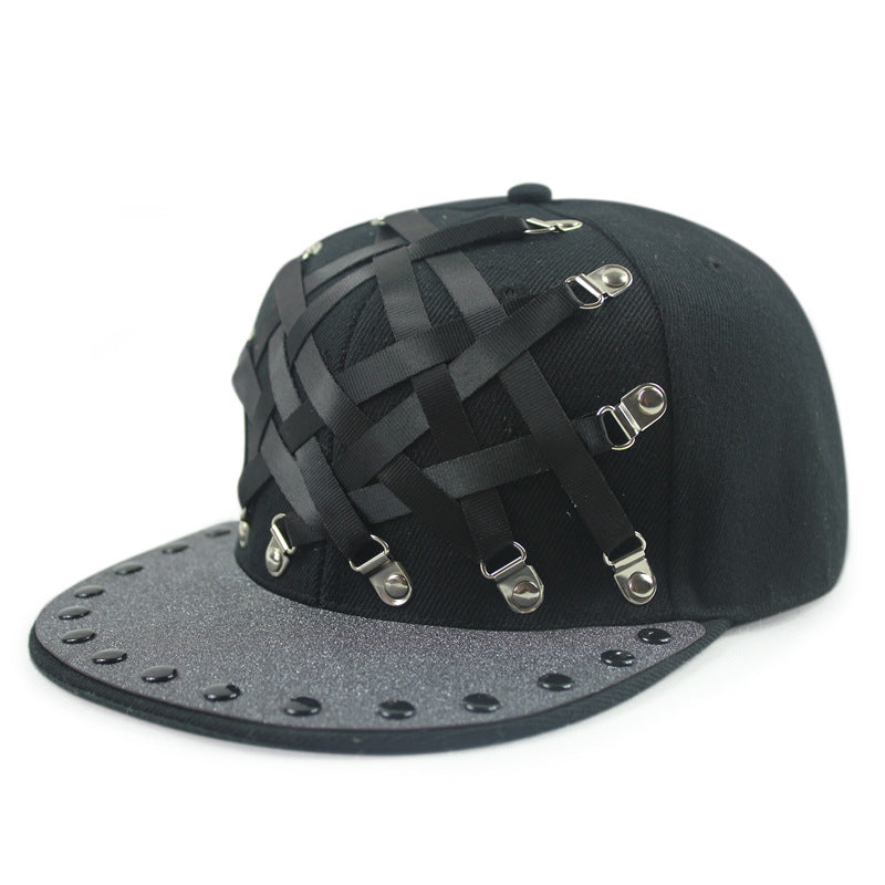 European And American Punk T-shaped Hip Hop Flat-brimmed Cap