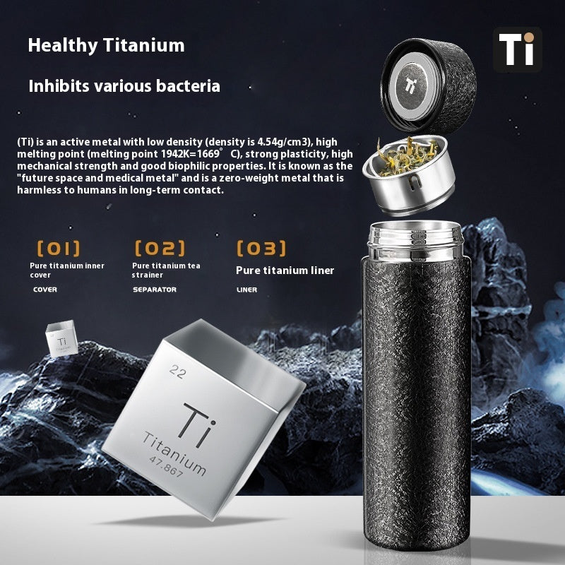 Pure Titanium Tea Water Separation Antibacterial Intelligent  High-grade Gift Cup