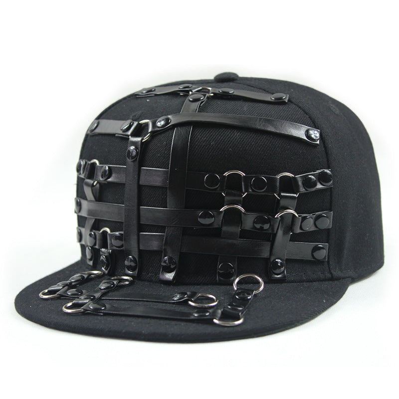 European And American Punk T-shaped Hip Hop Flat-brimmed Cap