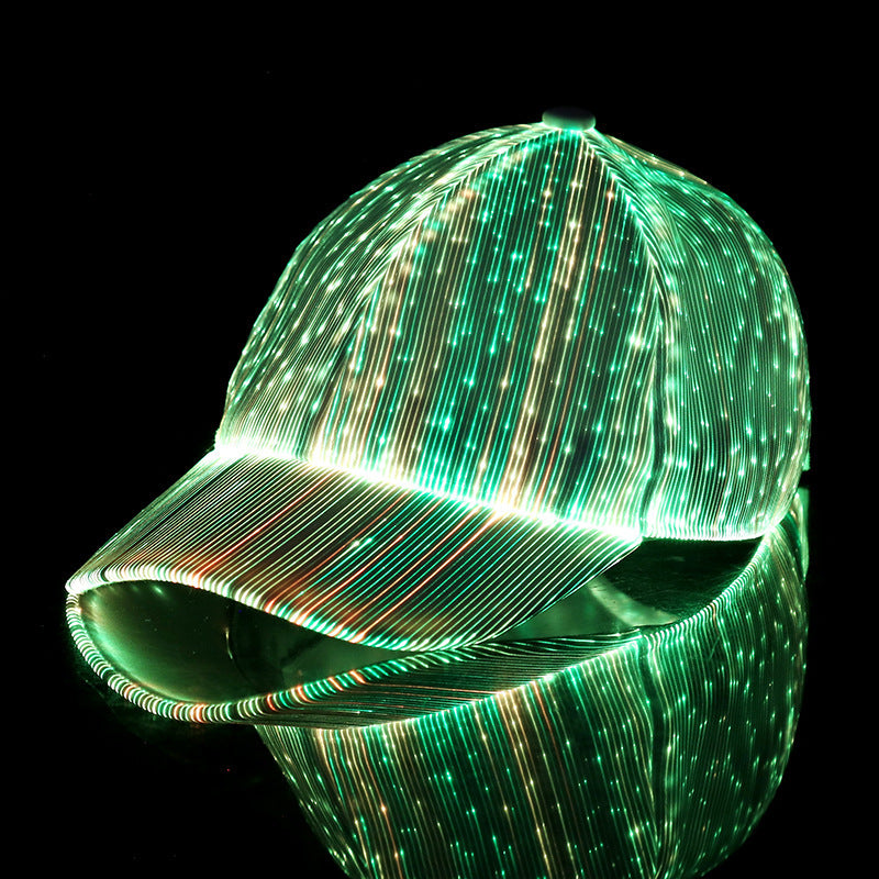 New Breathable LED Luminous  Light Fiber Fluorescent Cap