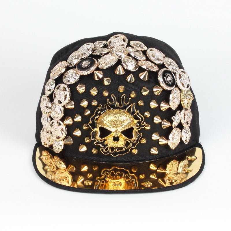 Skull Head Handmade Rivet Baseball Cap