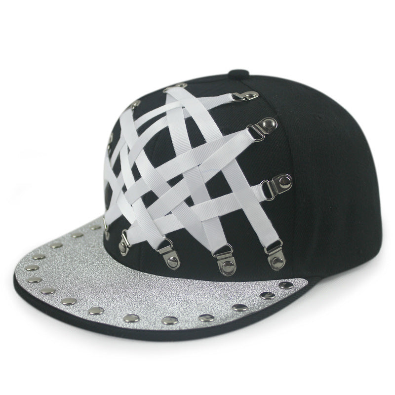 European And American Punk T-shaped Hip Hop Flat-brimmed Cap