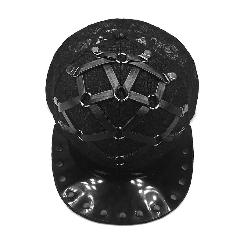 European And American Punk T-shaped Hip Hop Flat-brimmed Cap