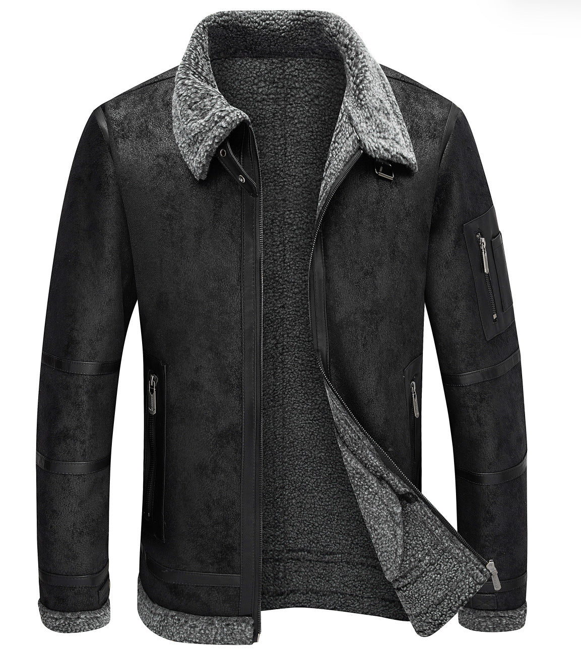 Men's Autumn And Winter Fleece-lined Thickened Jacket