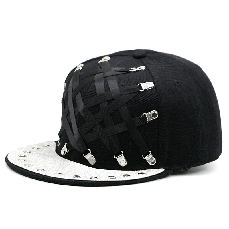 European And American Punk T-shaped Hip Hop Flat-brimmed Cap