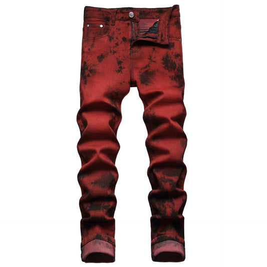 Brick Red Distressed Men's Jean