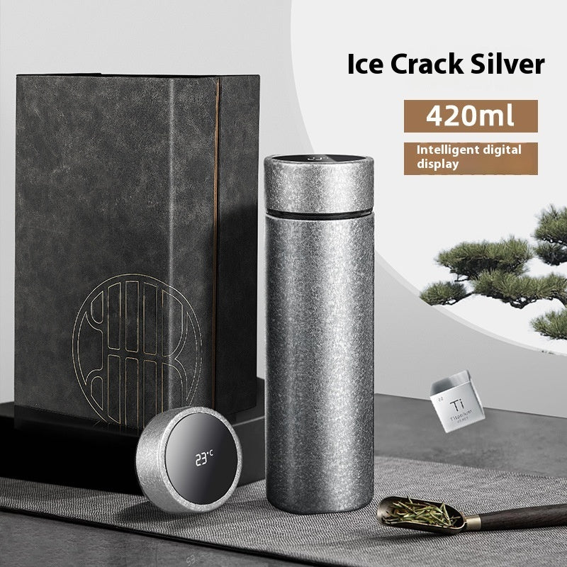 Pure Titanium Tea Water Separation Antibacterial Intelligent  High-grade Gift Cup