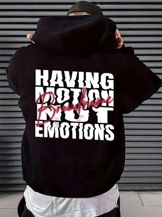 Slogan Design Printed Men's  Hoodie