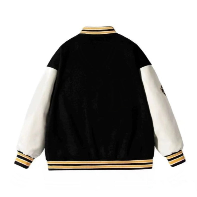 Street Letter Embroidered Baseball Jacket