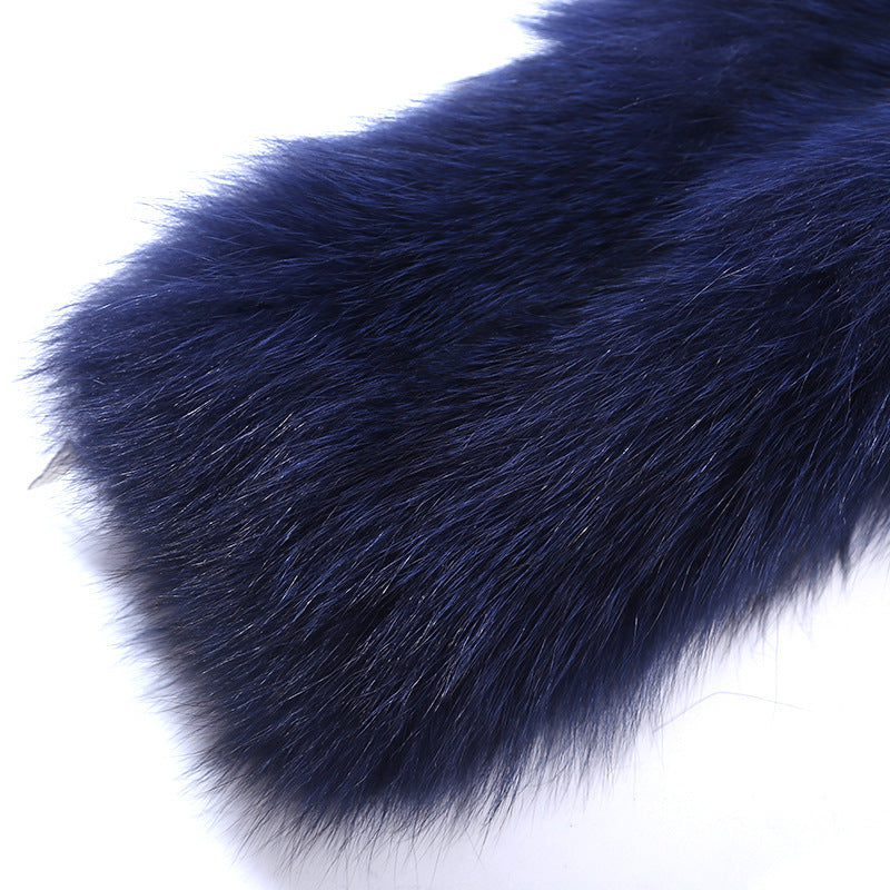 Warm Royal Blue Faux Fur Casual Men's Jacket