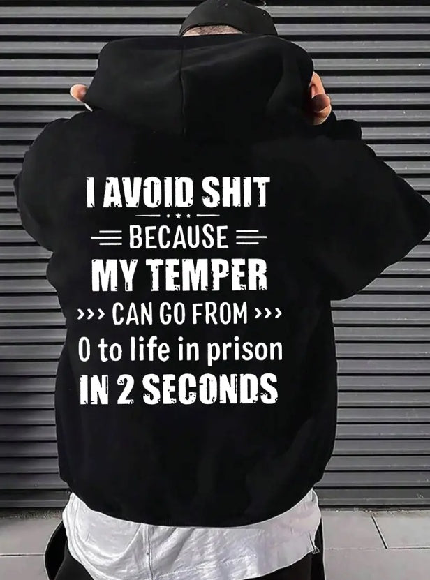 Slogan Printed Men's Hoodie