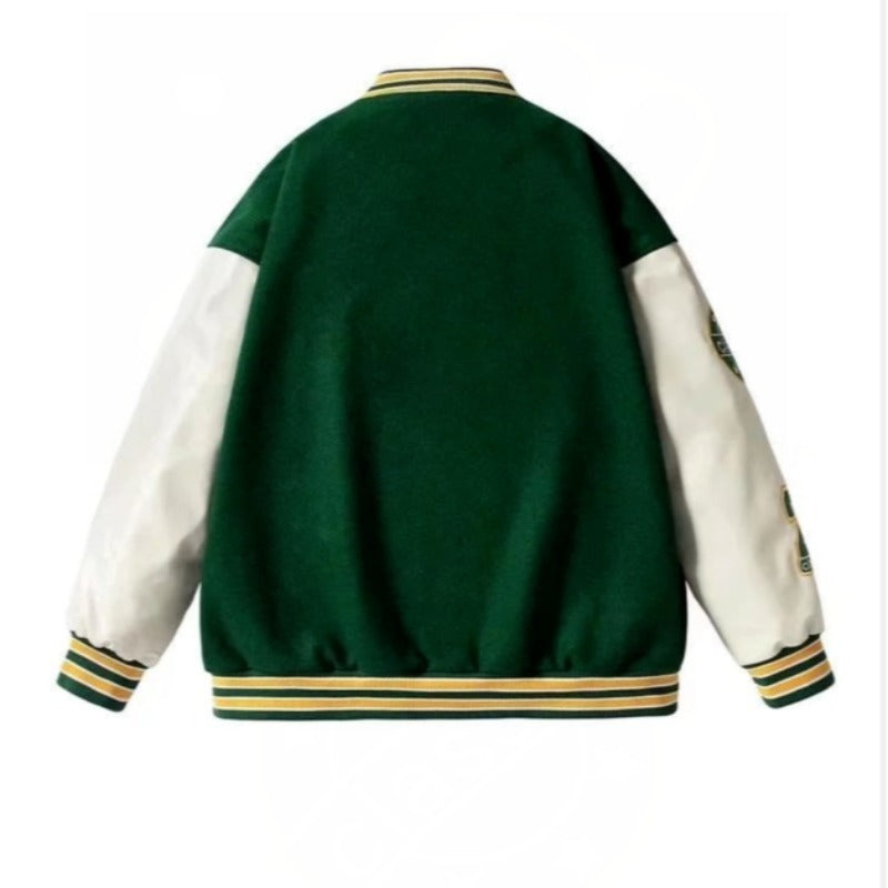 Street Letter Embroidered Baseball Jacket