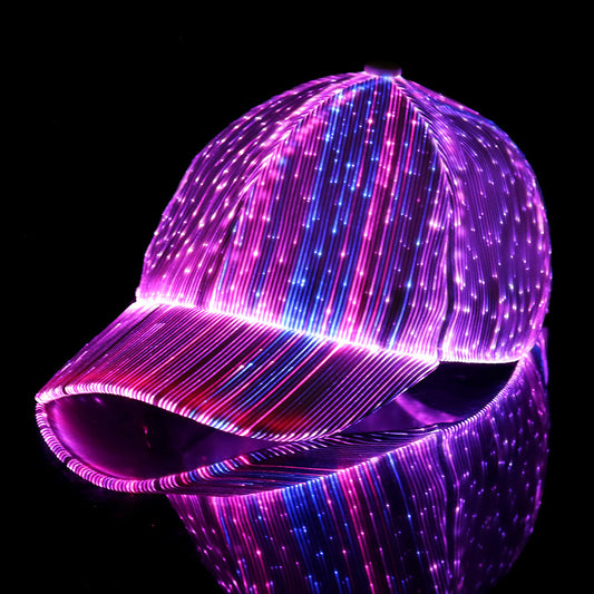 New Breathable LED Luminous  Light Fiber Fluorescent Cap