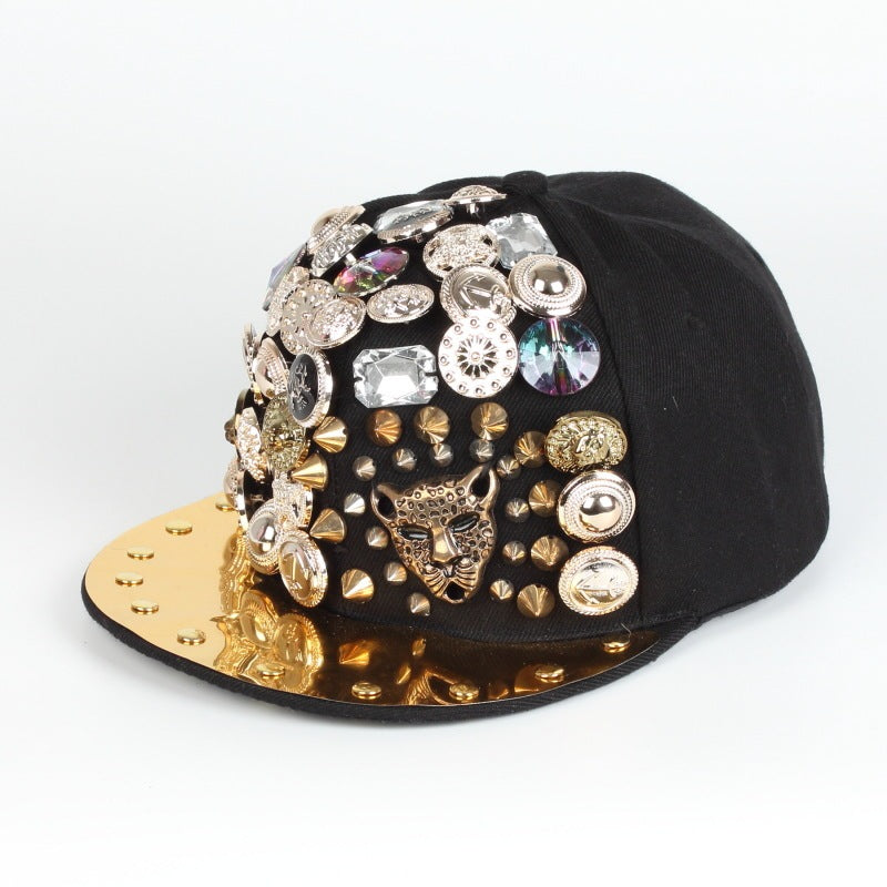 Skull Head Handmade Rivet Baseball Cap