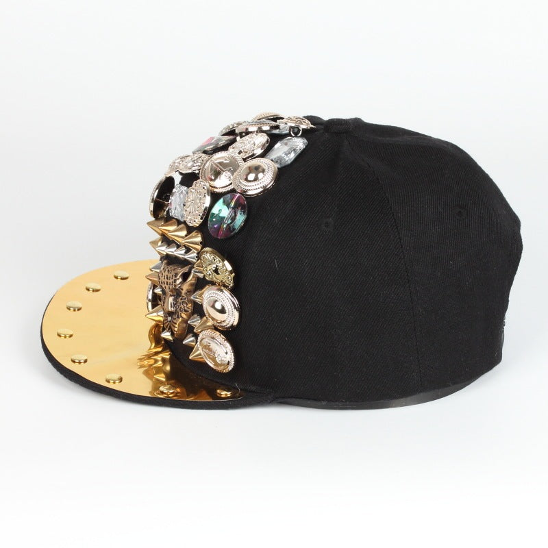 Skull Head Handmade Rivet Baseball Cap