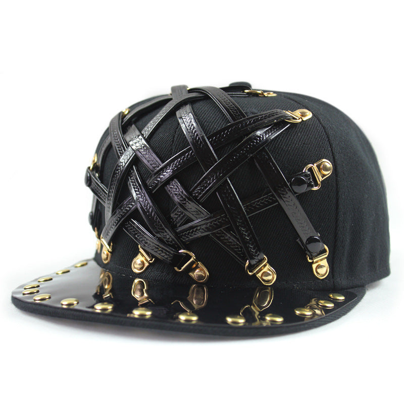 European And American Punk T-shaped Hip Hop Flat-brimmed Cap