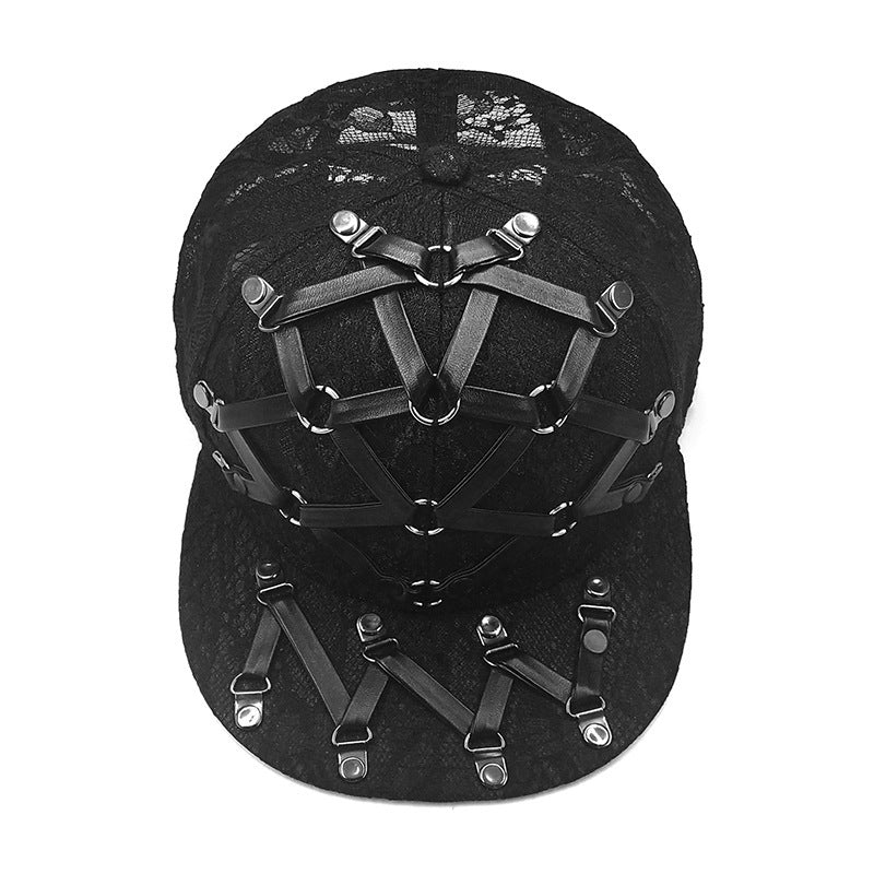 European And American Punk T-shaped Hip Hop Flat-brimmed Cap