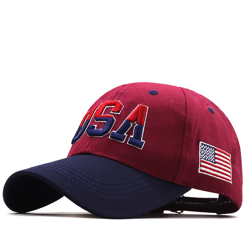 Letter USA Embroidery Outdoor Baseball Cap