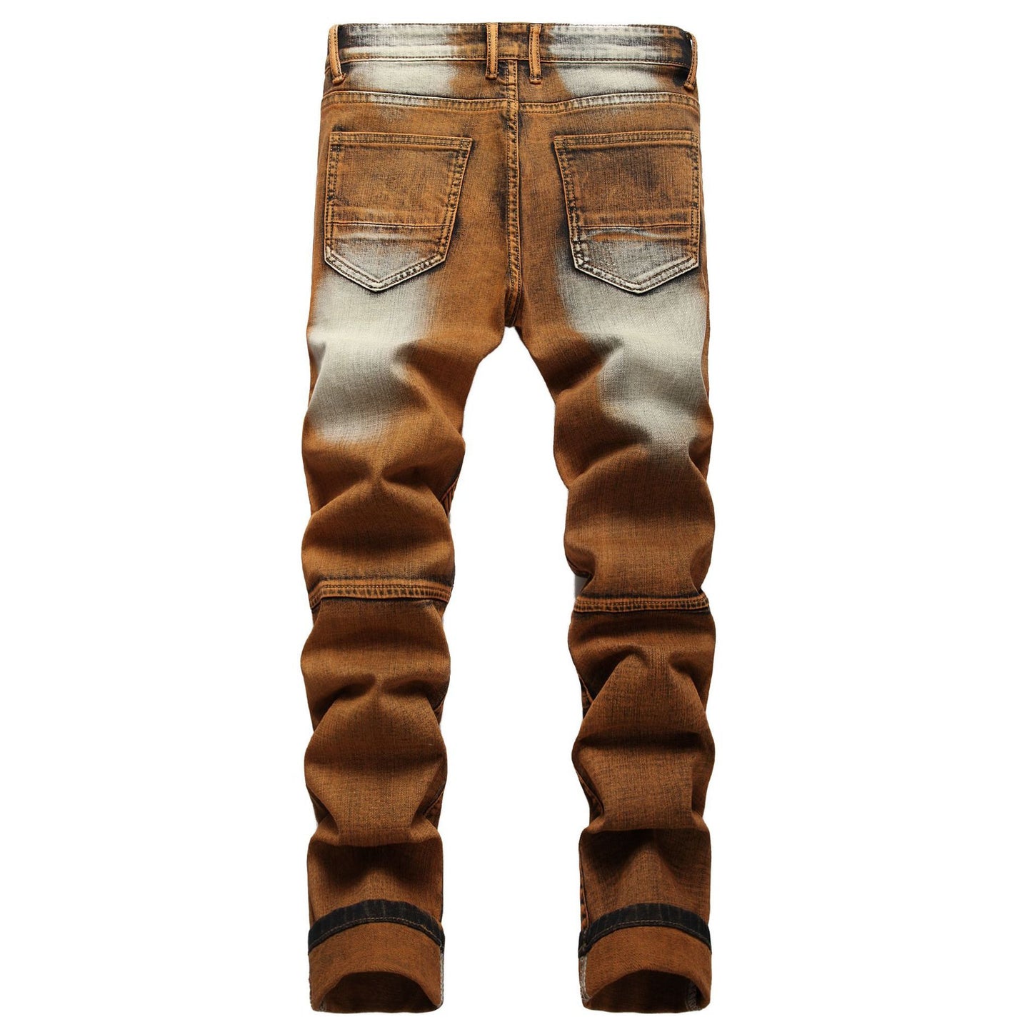 Motorcycle Stretched Dyed Fashion Skinny Jeans