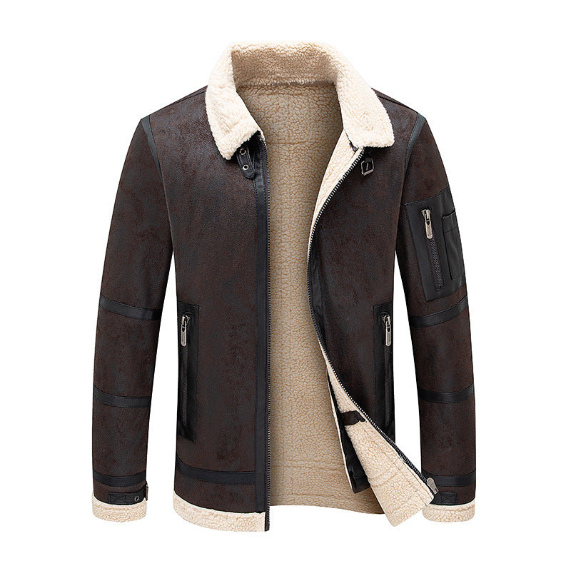 Men's Autumn And Winter Fleece-lined Thickened Jacket