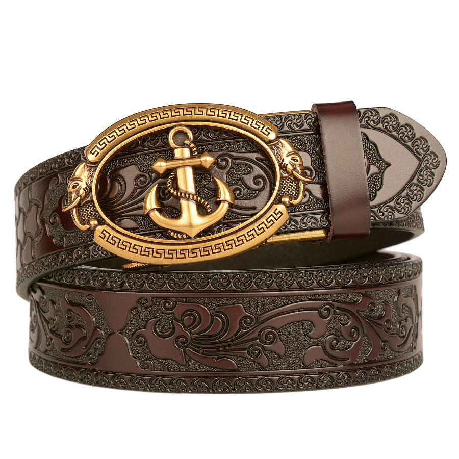 Fashion Automatic Buckle Personalized Anchor Leisure Belt