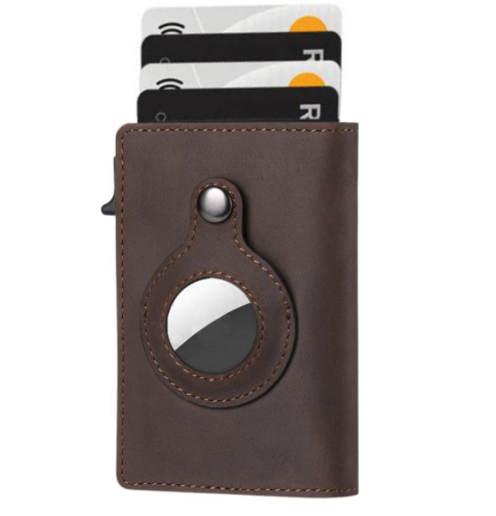 Mens AirTag Anti Theft Card Holder Wallet