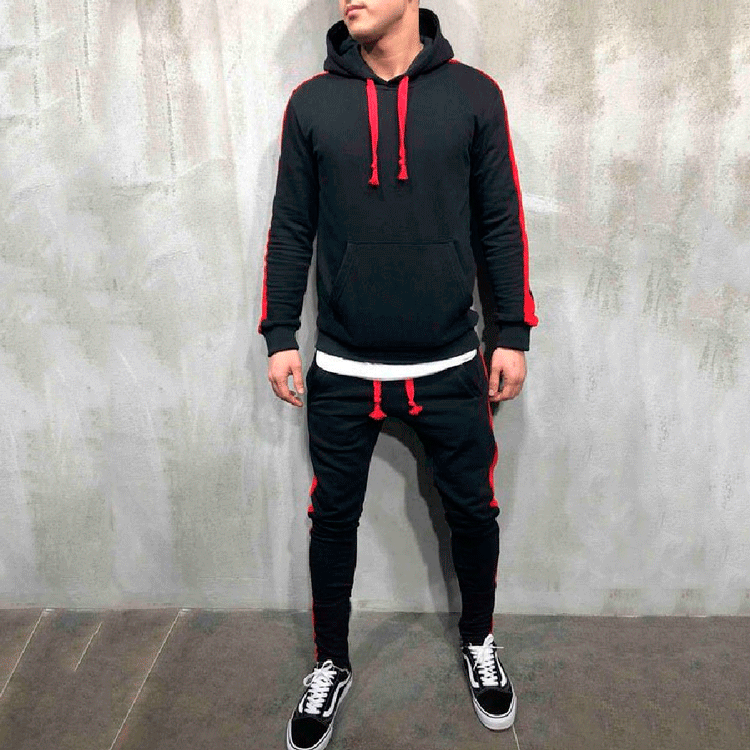 Hooded Striped Designed Sweatsuit