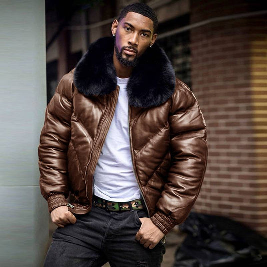 Men's Fur Collar Puffer Jacket