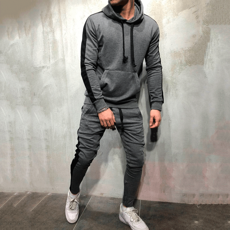 Hooded Striped Designed Sweatsuit