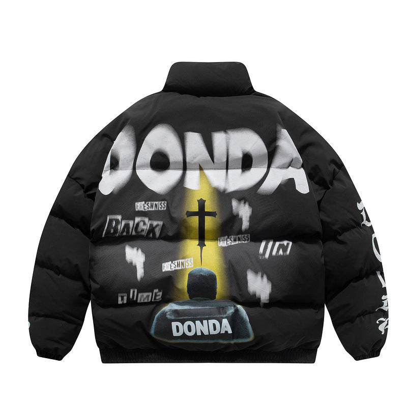 High Street Graffiti Spray Paint WinterJacket