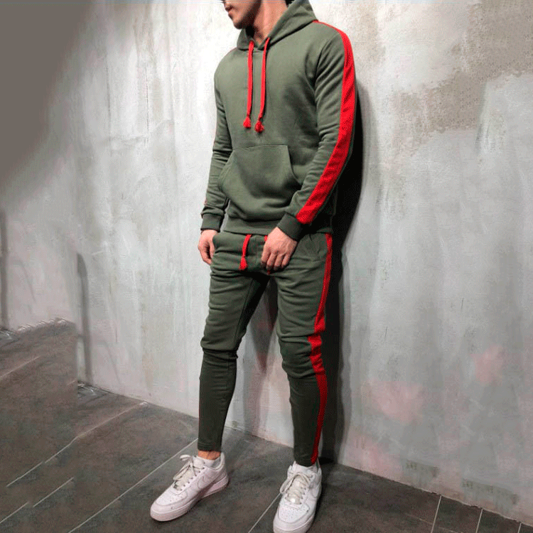 Hooded Striped Designed Sweatsuit