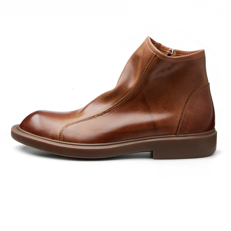 Round Head Martin Short Leather Boots