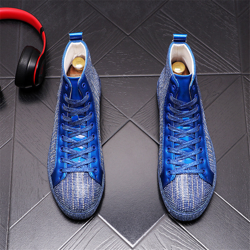 Men's High-top Rhinestone Sneakers