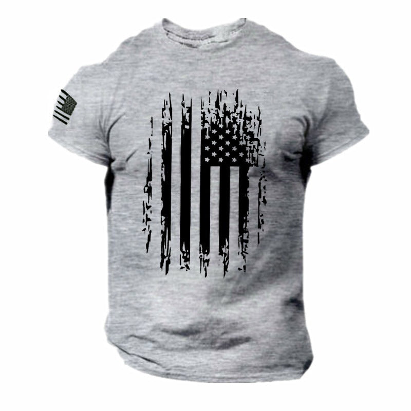 Printed 3D American Flag T-shirt