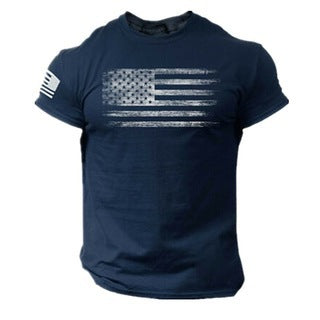 Printed 3D American Flag T-shirt