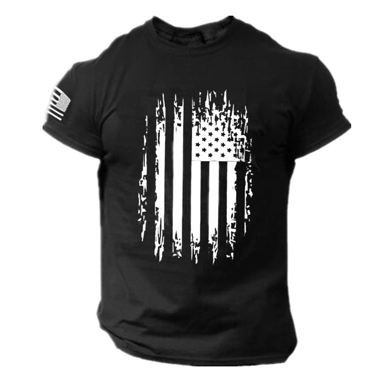 Printed 3D American Flag T-shirt