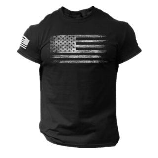 Printed 3D American Flag T-shirt