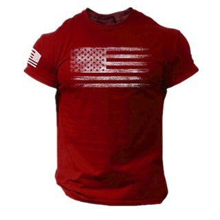 Printed 3D American Flag T-shirt