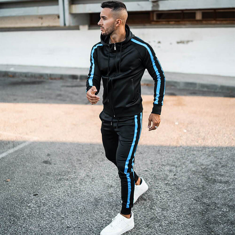 Trendy Fashion Hooded Contrasting Jogger Set