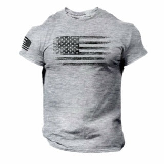 Printed 3D American Flag T-shirt