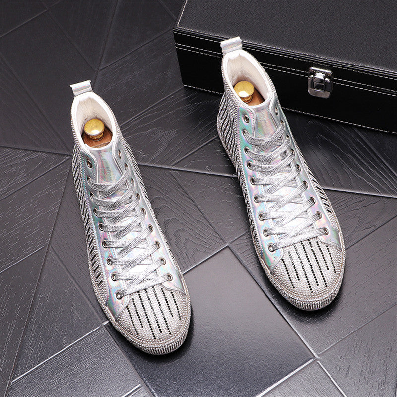 Men's High-top Rhinestone Sneakers