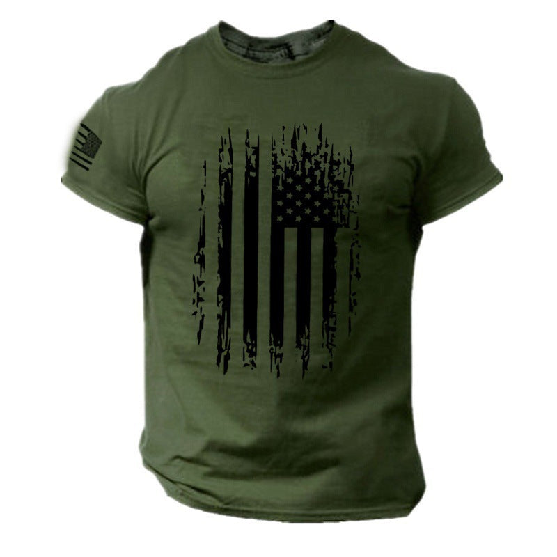 Printed 3D American Flag T-shirt