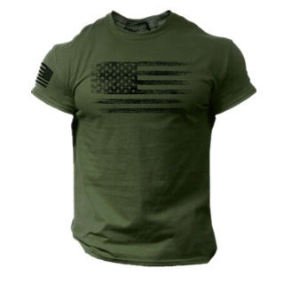 Printed 3D American Flag T-shirt